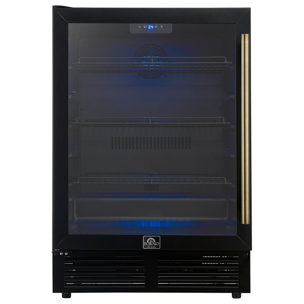 Forno Frescolino 4.8 Cu. Ft. Beverage Cooler in Black and Antique Brass, , large