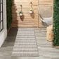 Nourison Positano POS03 Grey and Ivory 2" x 6" Indoor/Outdoor Runner, , large