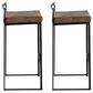 LumiSource Fuji 34" Stacker Bar Stool with Brown Cowboy Upholstery in Black (Set of 2), , large