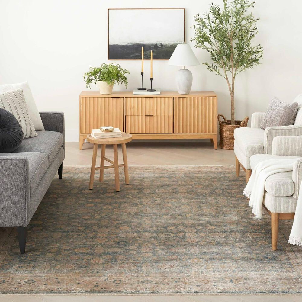 Nourison Luxurious 8&#39;6&quot; x 11&#39;6&quot; Ivory and Blue Area Rug, , large