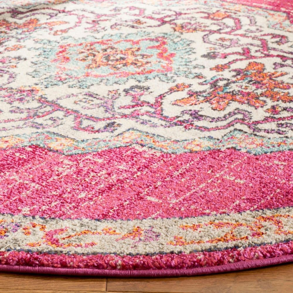 Safavieh Monaco MNC254D 5&#39; Round Pink Area Rug, , large