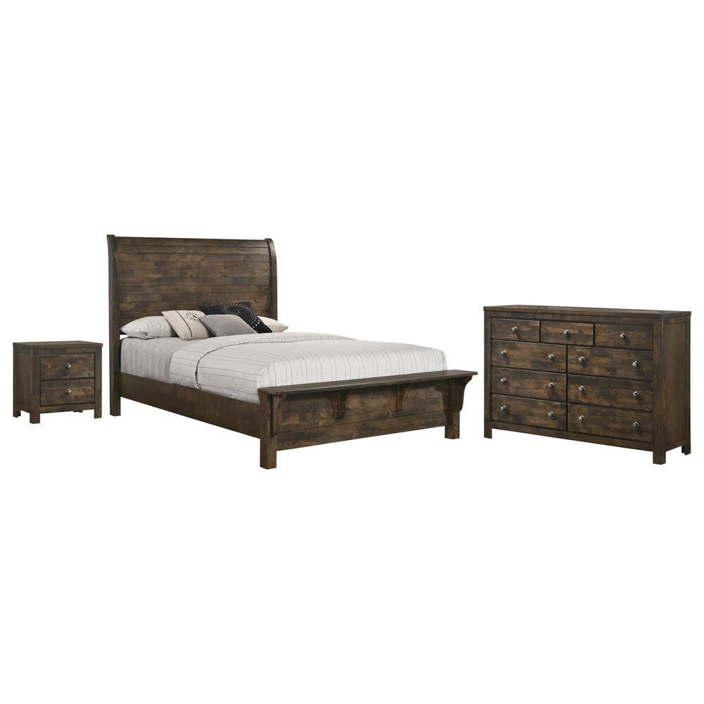 New Heritage Design Blue Ridge 3-Piece Bedroom Set in Rustic Gray, , large