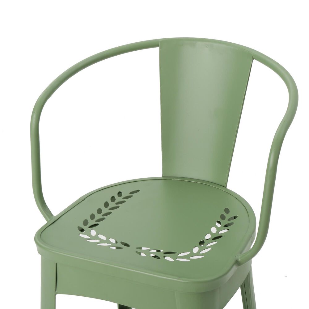 Hearth and Haven Lourdes 3-Piece Iron Bistro Set in Green, , large