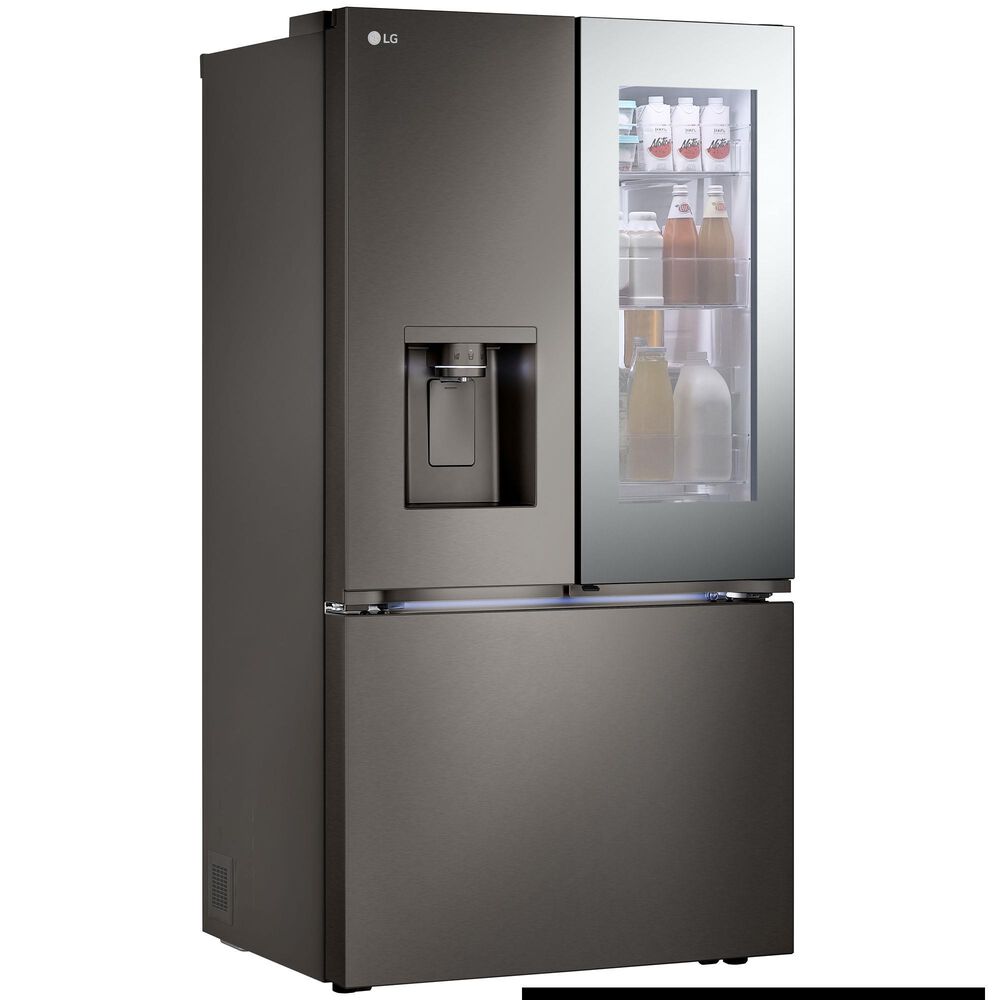 LG 27 cu. Ft 3 Door French Door, Counter Depth with Mirror InstaView Door-In-Door InPrintproof Black Stainless Steel, , large