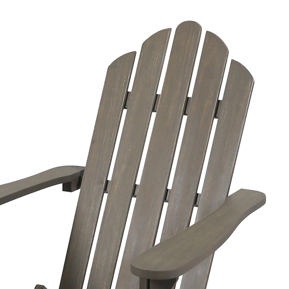 Hearth and Haven Hollywood Outdoor Foldable Adirondack Chair with Straight Armrests in Grey, , large