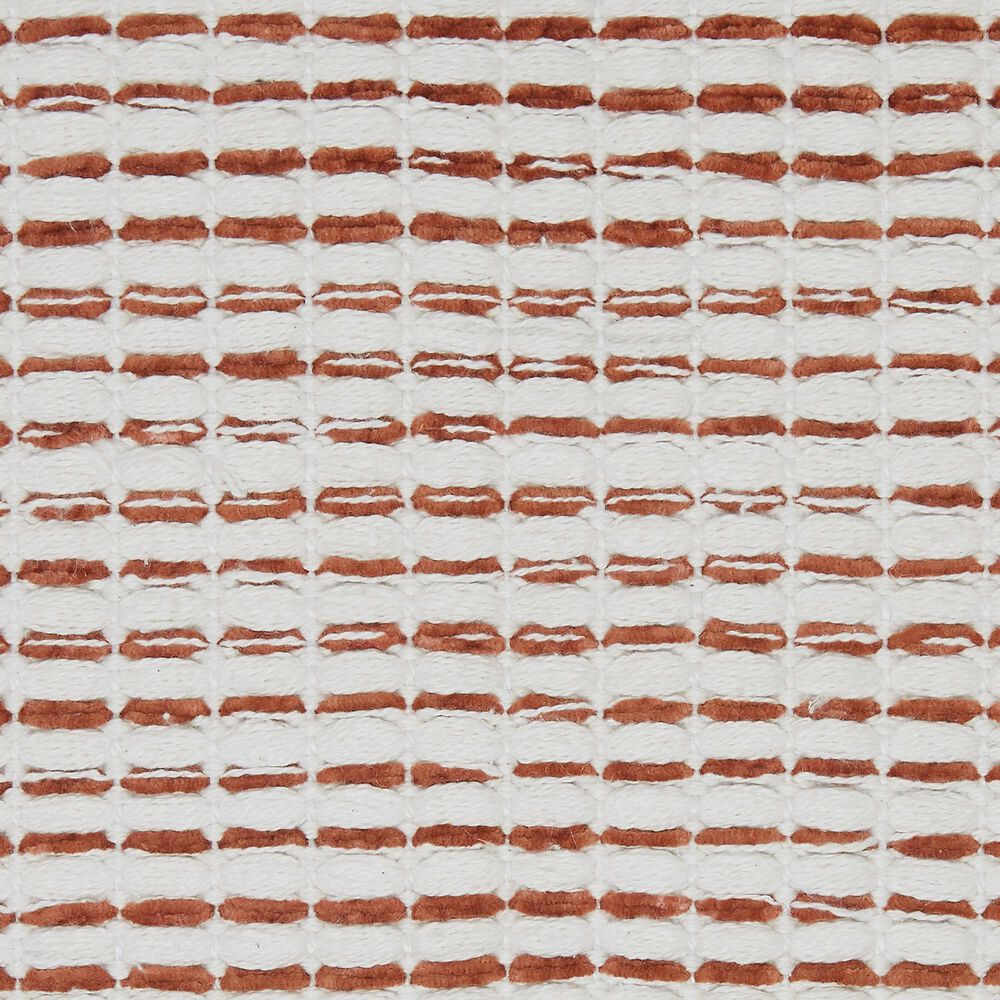 Ashley Nashlin 19&quot; Square Throw Pillow in White and Rust, , large