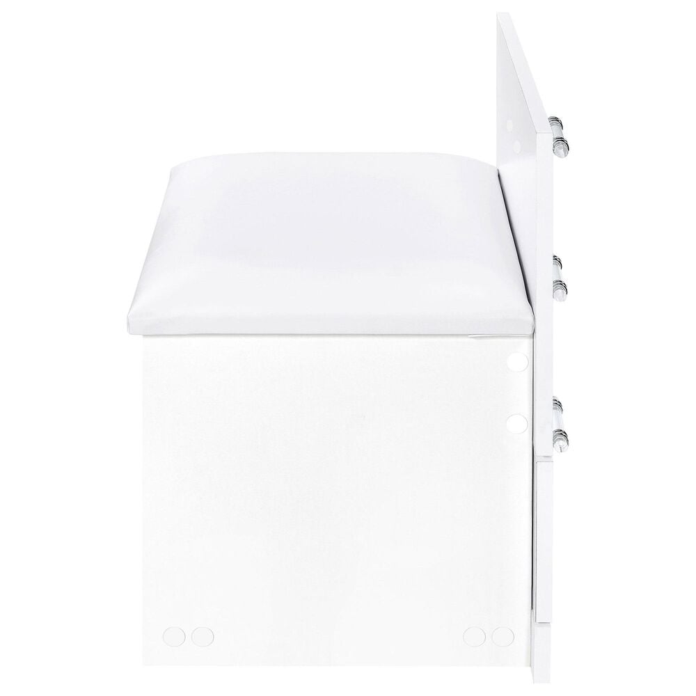 Pacific Landing Danbury 3-Drawer Makeup Vanity Set in White High Gloss, , large