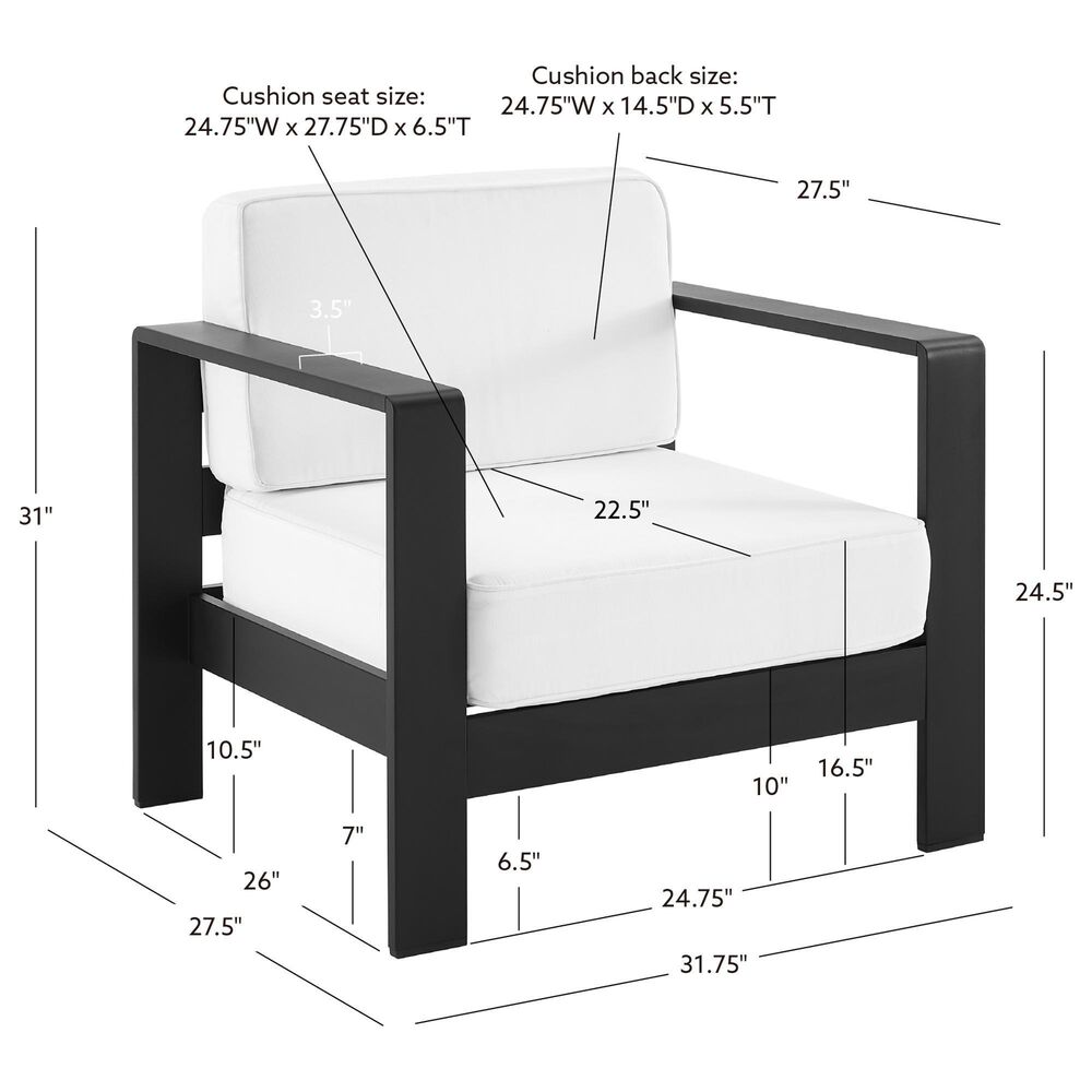 Linon Home Decor Karah Patio Arm Chair in White (Set of 2), , large