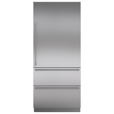 Sub Zero Integrated 36" Tall Door Panel with Pro Handle Right Hinge in Stainless Steel, , large