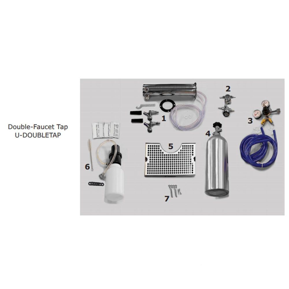 U-Line Double Tap Tower Kit For 24" Keg Refrigerator in Stainless Steel, , large