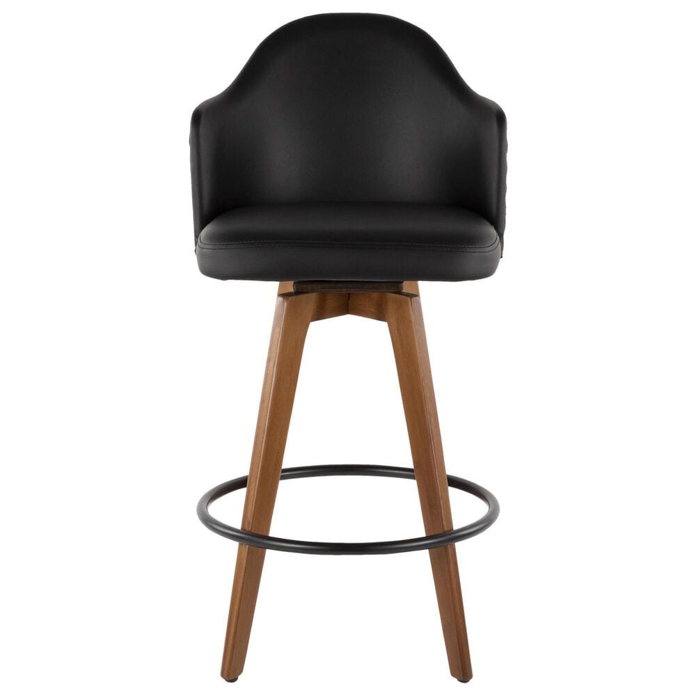 Lumisource Ahoy Swivel Counter Stool in Walnut and Black, , large