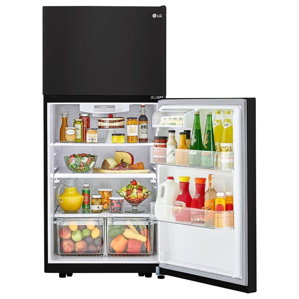 LG 20 Cu. Ft. Top Freezer Refrigerator in Smooth Black, , large