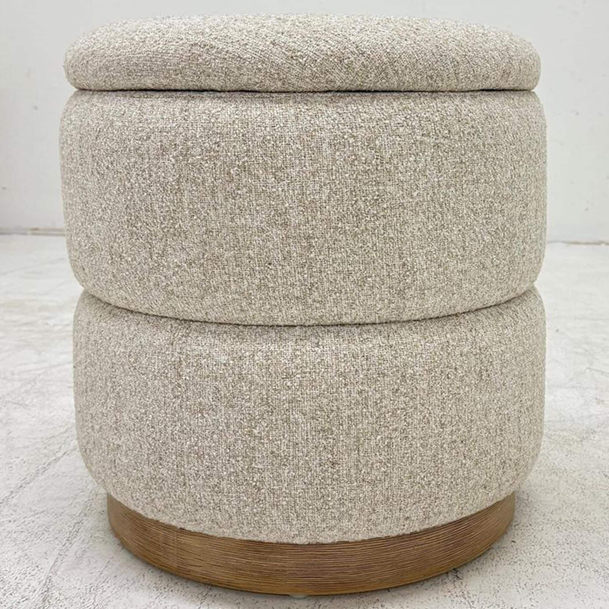 Golden Wave Furniture Dorset Storage Ottoman with Tray in Oat