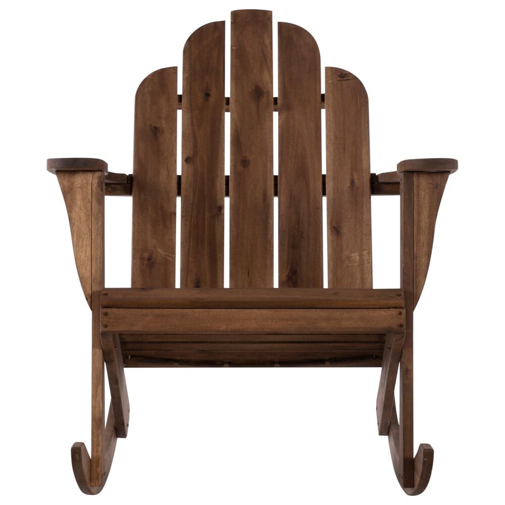 Linon Home Decor Adirondack Patio Rocking Chair in Acorn, , large