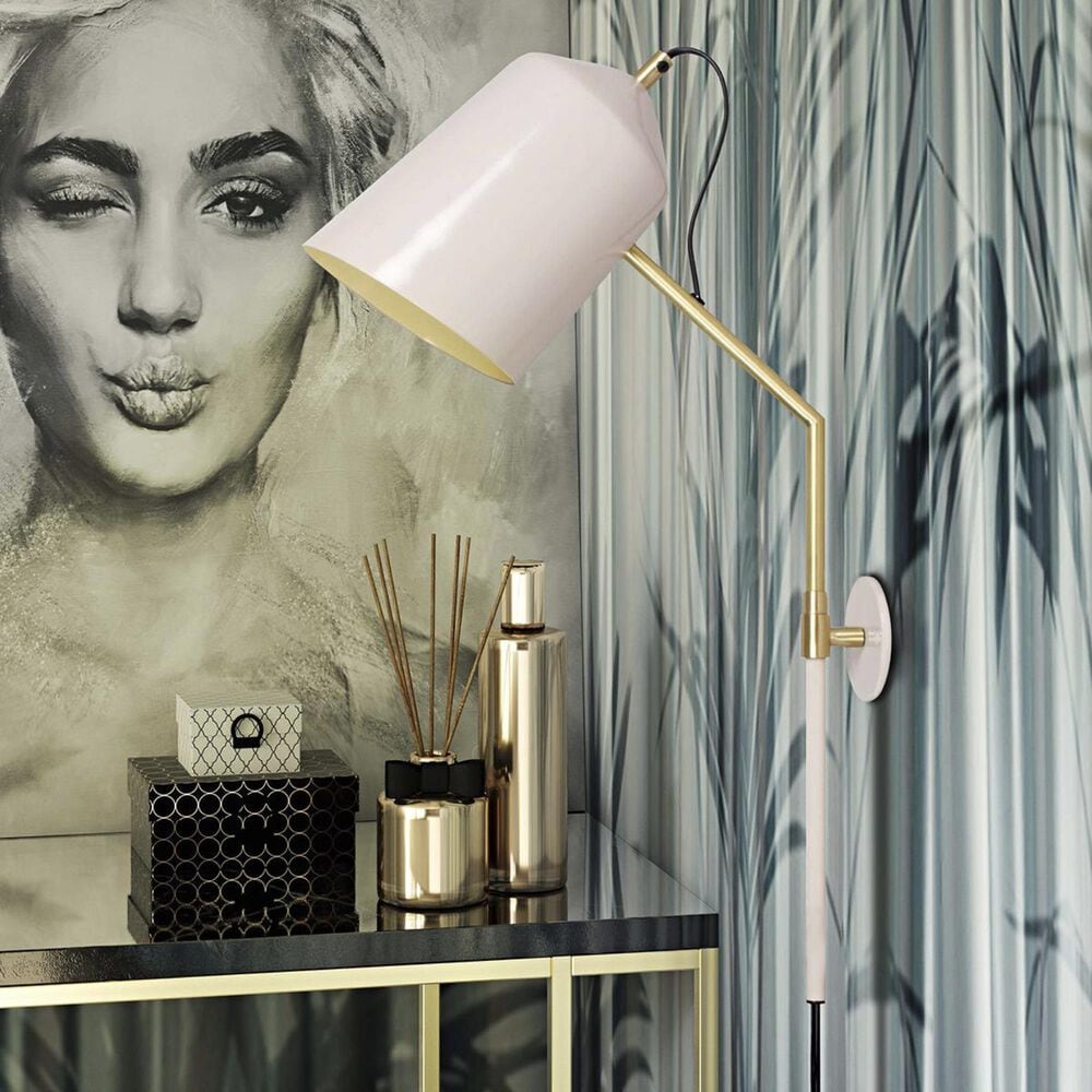 Tov Furniture Zaphire Wall Sconce in Blush and Matte Brass, , large
