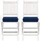 CorLiving Miramar Patio Folding Chair in White/Navy Blue (Set of 2), , large