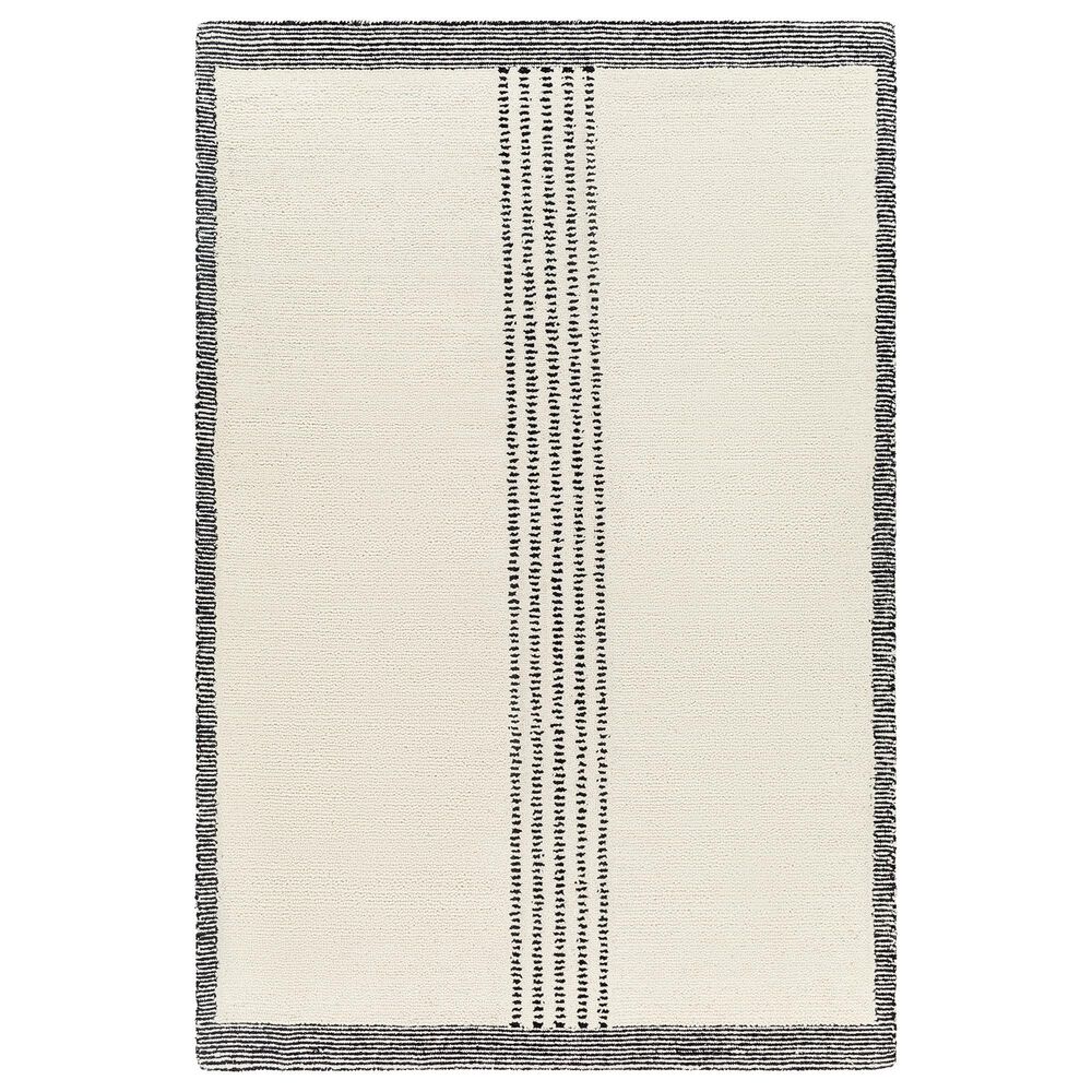 Surya Brook Solid 8" x 10" Black and Butter Area Rug, , large