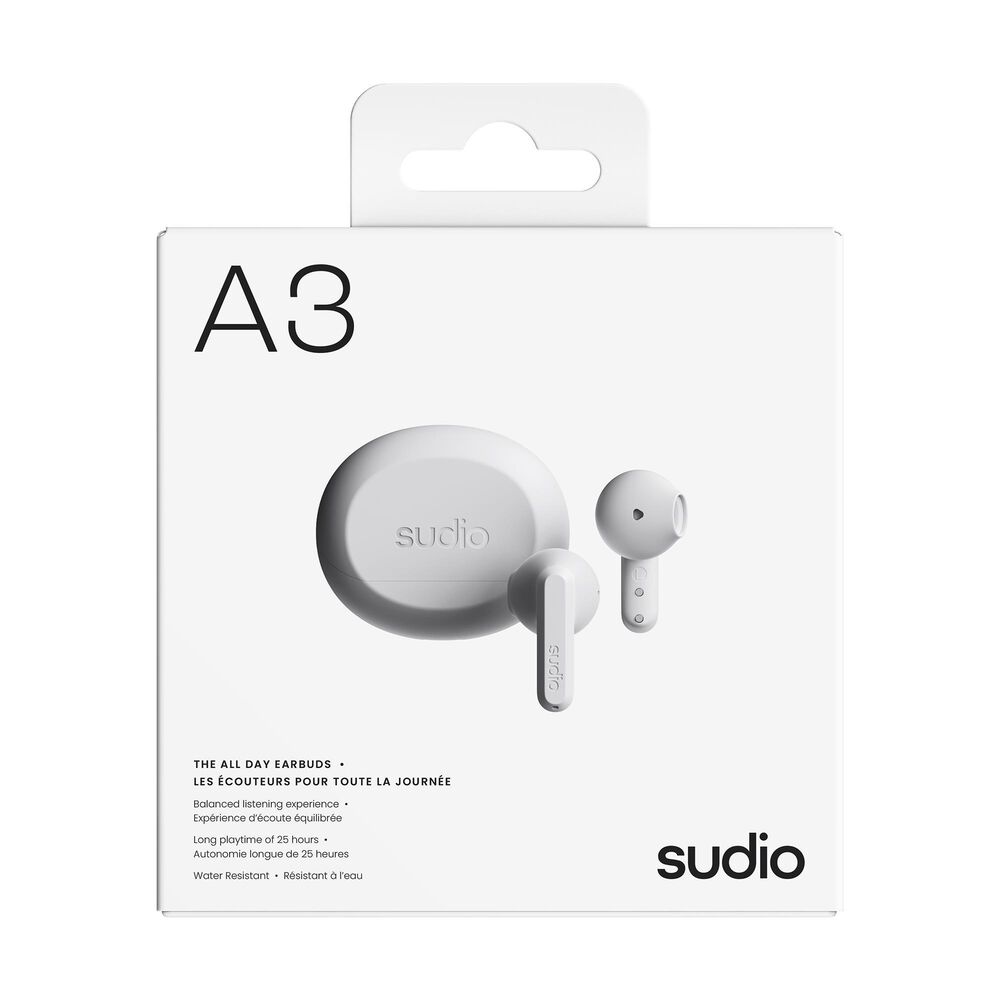 Sudio A3 True Wireless Earbuds in White, , large