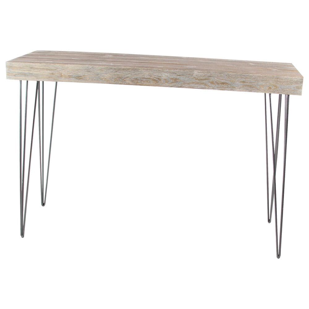 Uma Enterprises Modern Console Table in Brown and Charcoal Black, , large