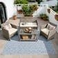 HOMLUX 4-Piece Patio Conversation Set in Beige, , large