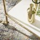 Ashley Plattfield Bar Cart in Antique Brass, White and Clear, , large