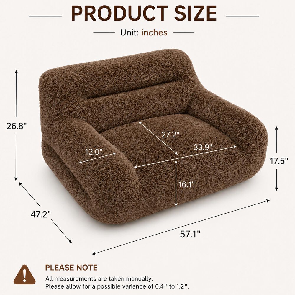 Hearth and Haven Stationary Sofa in Dark Brown, , large