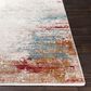 Surya Solar 3" x 9"10" Orange, Saffron, Red, Sky Blue, White, Gray and Charcoal Runner, , large