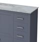 Lexora Home Jacques 84" Double Bathroom Vanity in Dark Grey with 2 cm White Carrara Marble Top and Rectangular Sinks, , large