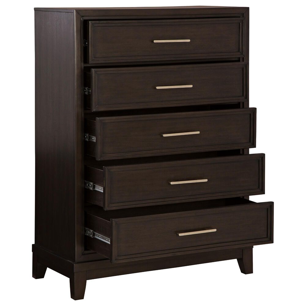 Ashley Neymorton 5-Drawer Chest in Dark Grayish Brown, , large