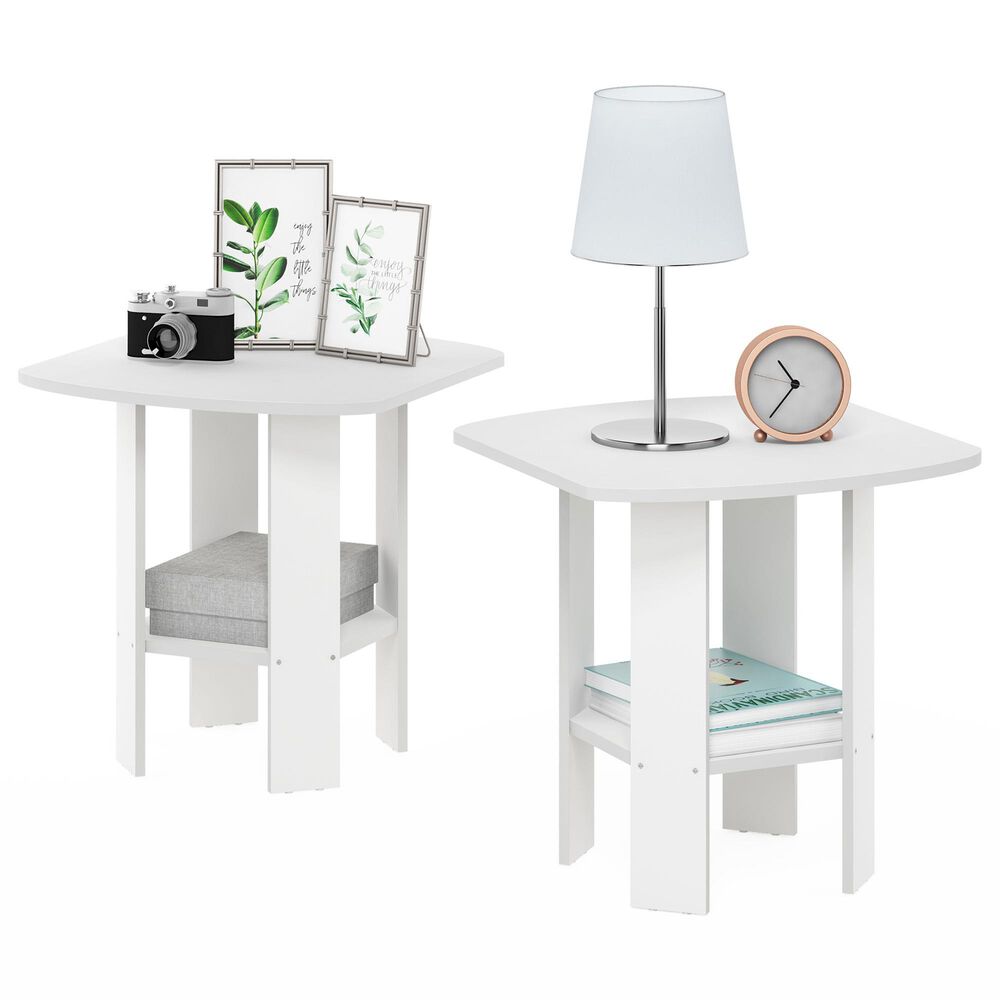 HOMLUX End Table in White (Set of 2), , large