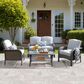 HOMLUX 4-Piece Patio Conversation Set with Grey Wicker in Gray, , large
