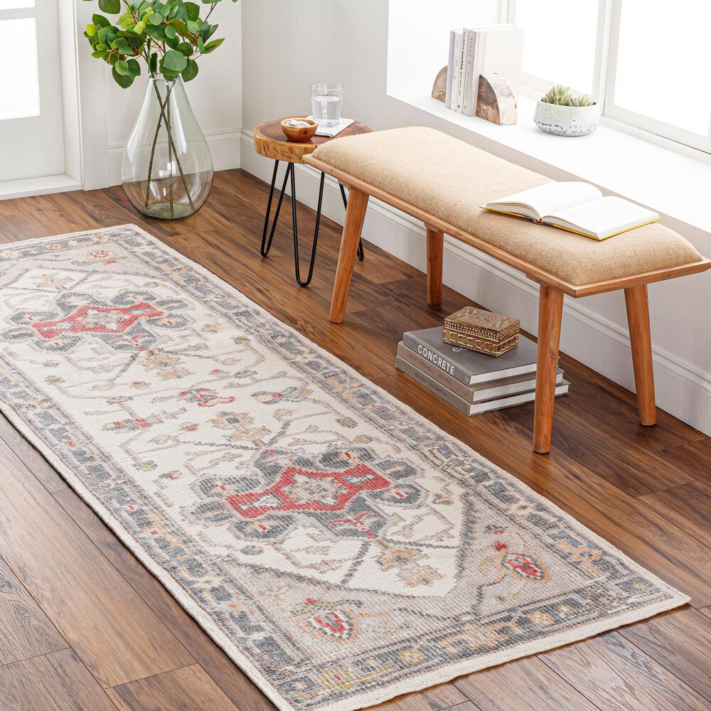 Surya Revere 2&#39;6&quot; x 8&#39; Gray, Blue, Brown, Red and Cream Runner, , large