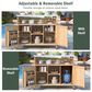 HOMLUX 50" Outdoor Kitchen Island in Natural and Stainless Steel, , large