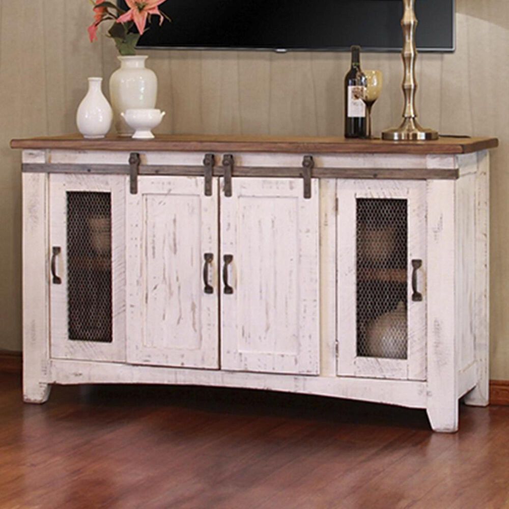 Fallridge Pueblo 60" TV Stand in Antique White, , large