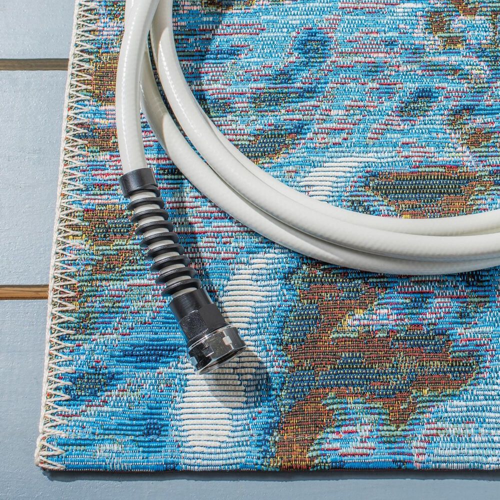 Safavieh Barbados Tropical Sunset 3&#39;3&quot; x 5&#39; Gold and Blue Indoor/Outdoor Area Rug, , large