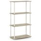 HOMLUX Turn-N-Tube 4-Tier Corner Open Storage Bookshelf in Sonoma Oak and White, , large