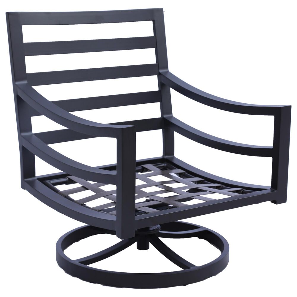 GatherCraft Hudson Patio Club Swivel Chair with Cushion in Mystic Sahara, , large