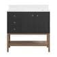 37B Isadore 36" Single Bathroom Vanity Cabinet in Tricorn Black and White Composite Stone Top and Backsplash, , large