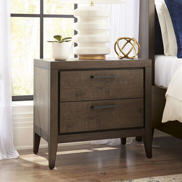 Urban Home Boracay Two Drawer Walnut Nightstand with USB in Wild Oats Brown, , large
