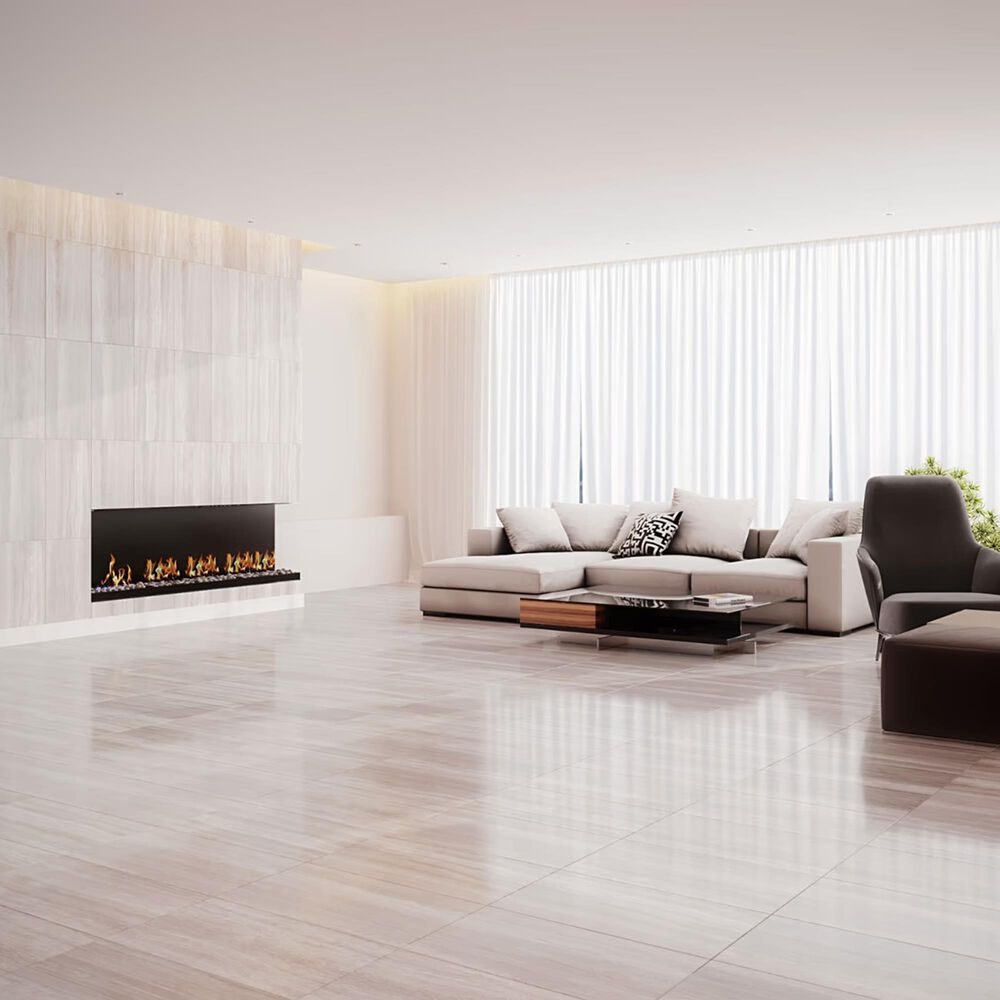Soho Studio Zenit Taupe Beige 12" x 24" Travertine Look Polished Porcelain Tile, , large