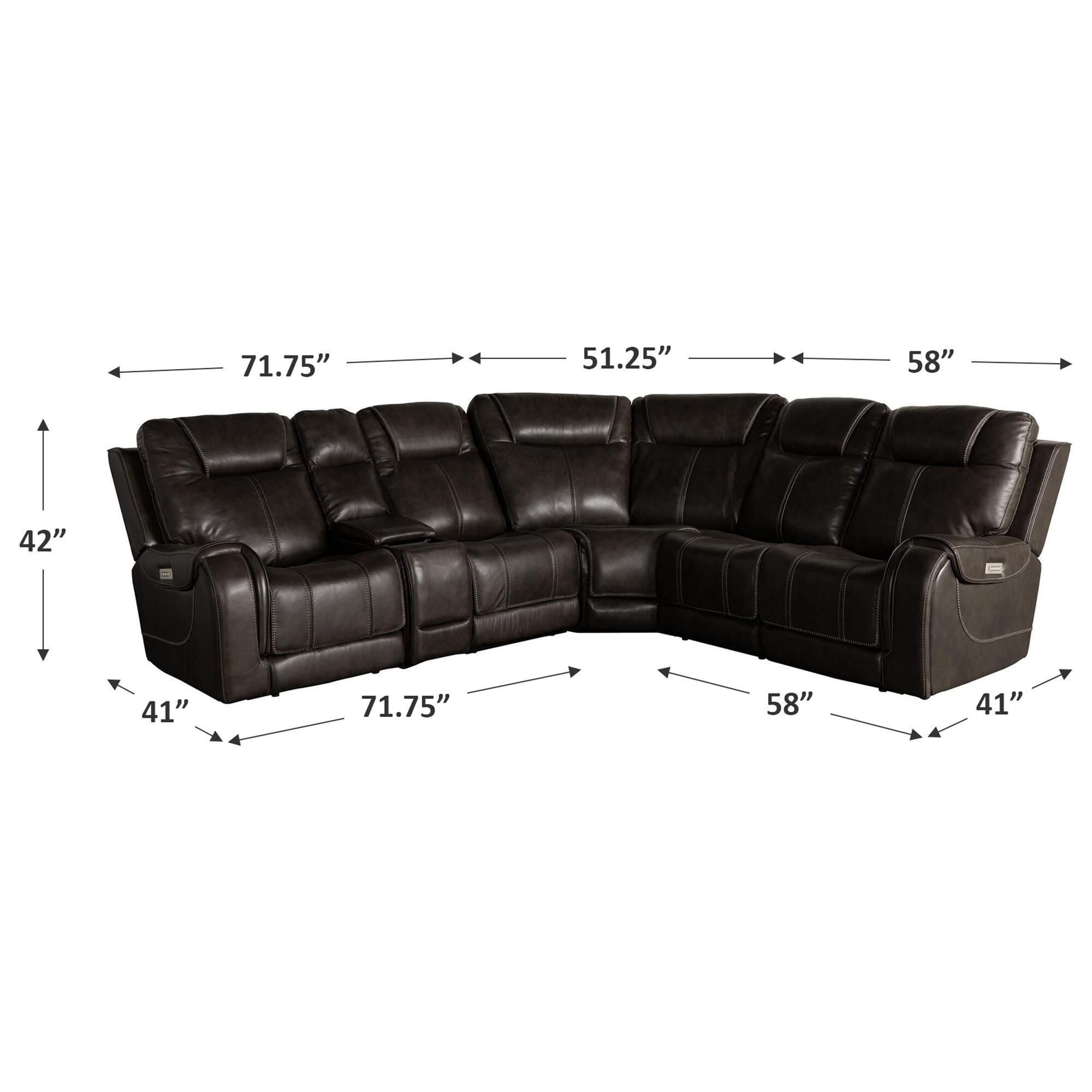 MotoMotion Zion 6-Piece Power Reclining Curved Sectional with