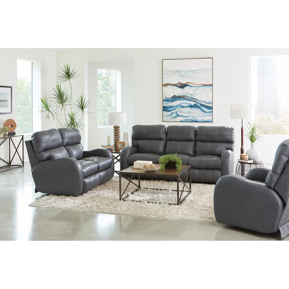 Catnapper Angelo Power Reclining Console Loveseat with Power Headrest in Gunmetal, , large