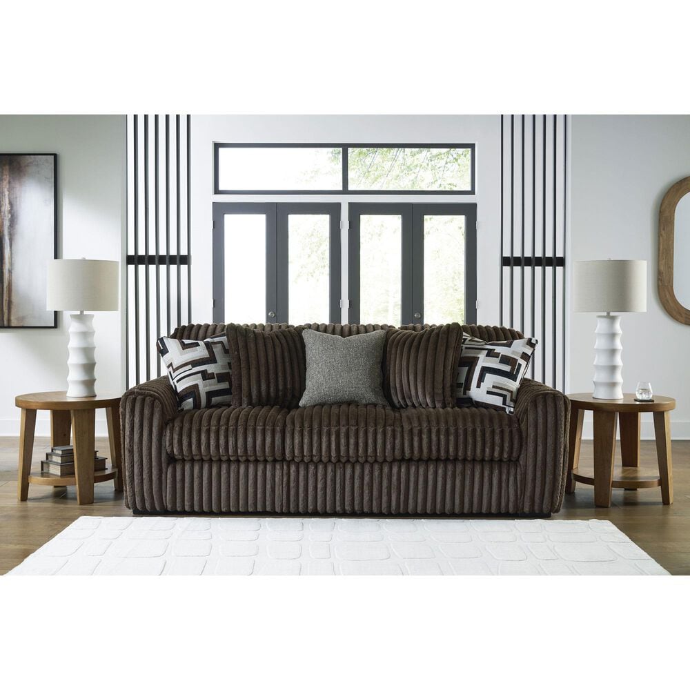 Ashley Midnight-Madness Stationary Sofa in Chocolate, , large