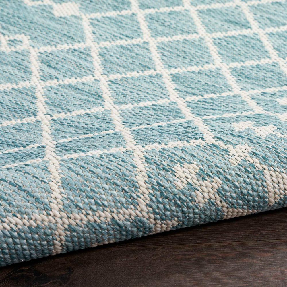 Nourison Positano Southwestern Aqua 9&#39; x 12&#39; Indoor/Outdoor Area Rug, , large