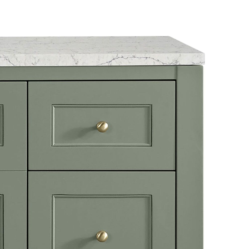 James Martin Vanities Breckenridge 60" Single Bathroom Vanity in Smokey Celadon with 3 cm Eternal Jasmine Pearl Quartz Top, Rectangular Sink and FreePower Wireless Charger, , large