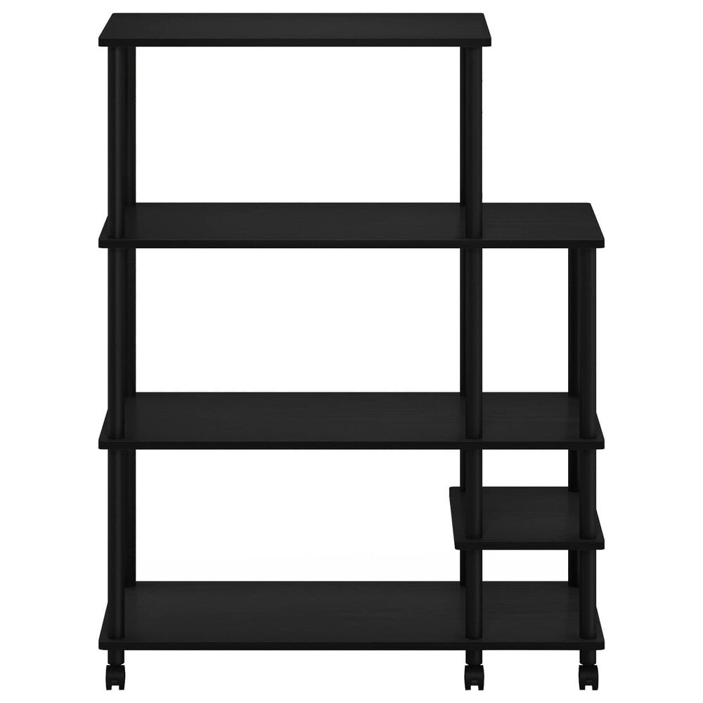 HOMLUX Turn-N-Tube 3-Tier Rolling Kitchen Shelf Cart in Americano and Black, , large