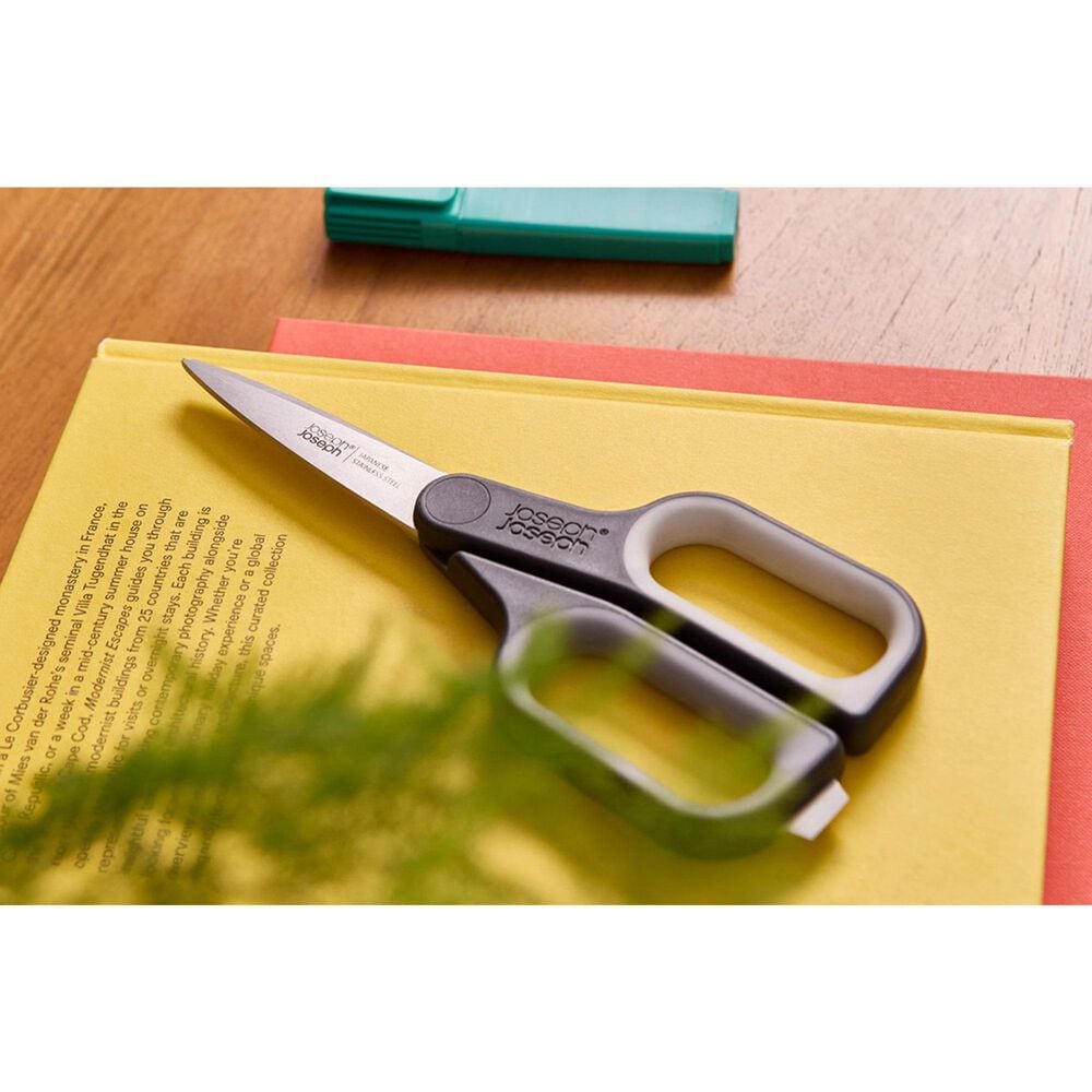 Joseph Joseph PlusCut Scissors with Integrated Box Cutter in Grey, , large