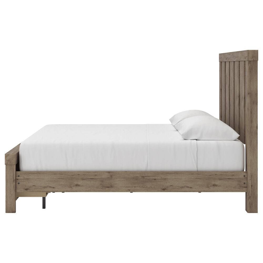 Ashley Oliandon King Storage Bed with Dresser Chest and 2 Nighstands in Brown, , large