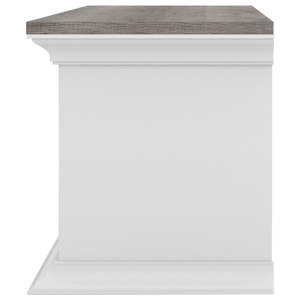 Furniture of America Moen 63&quot; Floating TV Console in White and Vintage Gray Oak, , large