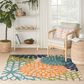 Nourison Aloha ALH05 5"3" Square Multicolor Indoor/Outdoor Area Rug, , large